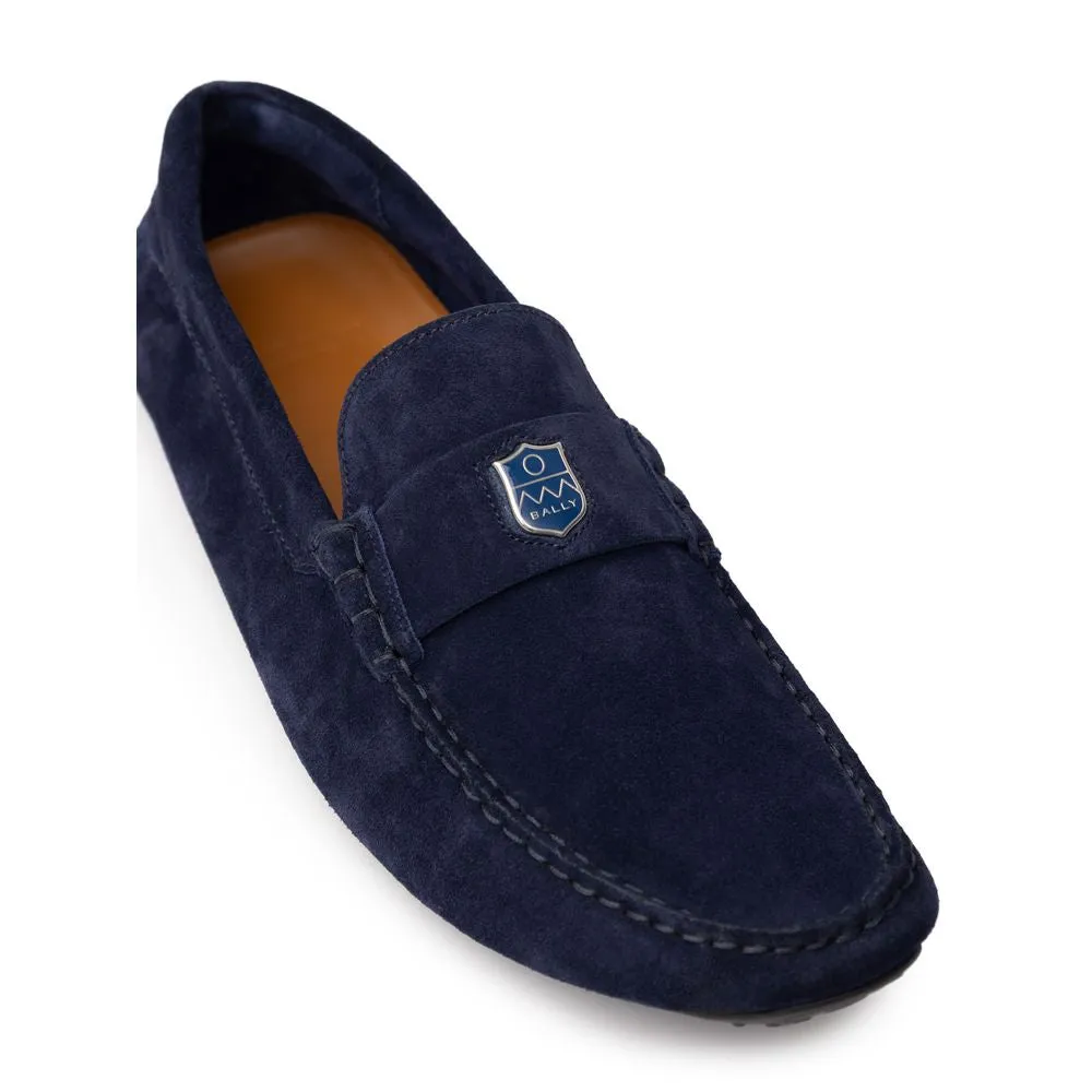 Loafers With Buttoned Shirt Bally Blue Leather Moccassin