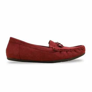 Maroon Women Moccasin WN4489 Running And Casual Shoes