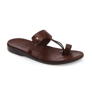 David - Leather Open Toe Sandal | Brown Platform Crocs Sandals