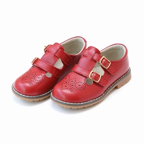 Sockless Running Shoes Beatrix English Double T-Strap Leather Mary Jane