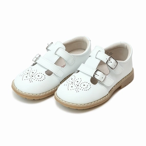 Beatrix White English Double T-Strap Mary Jane Running Shoe Insoles