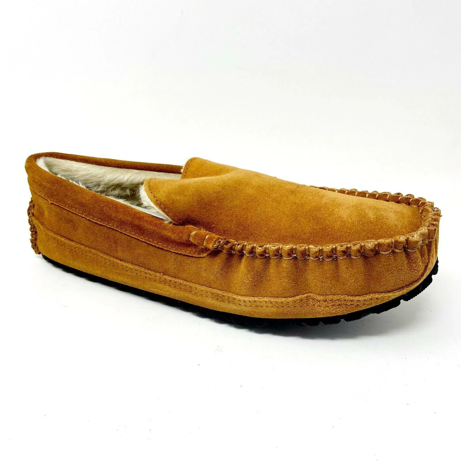 Batman Slides Tamarac Venetian Tan Cowhide Moccasin Mens Slip On Comfort Slippers