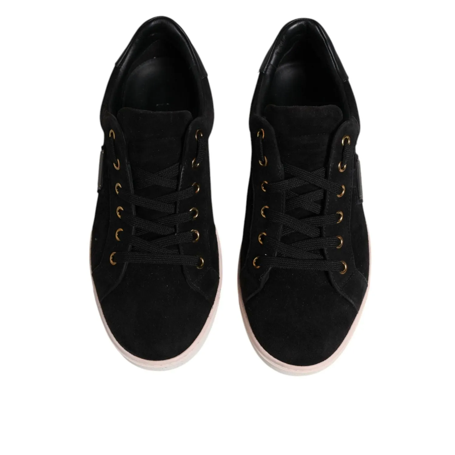 M2k Tekno Casual Shoes Dolce & Gabbana Black Logo Suede Leather Men Sneakers Shoes