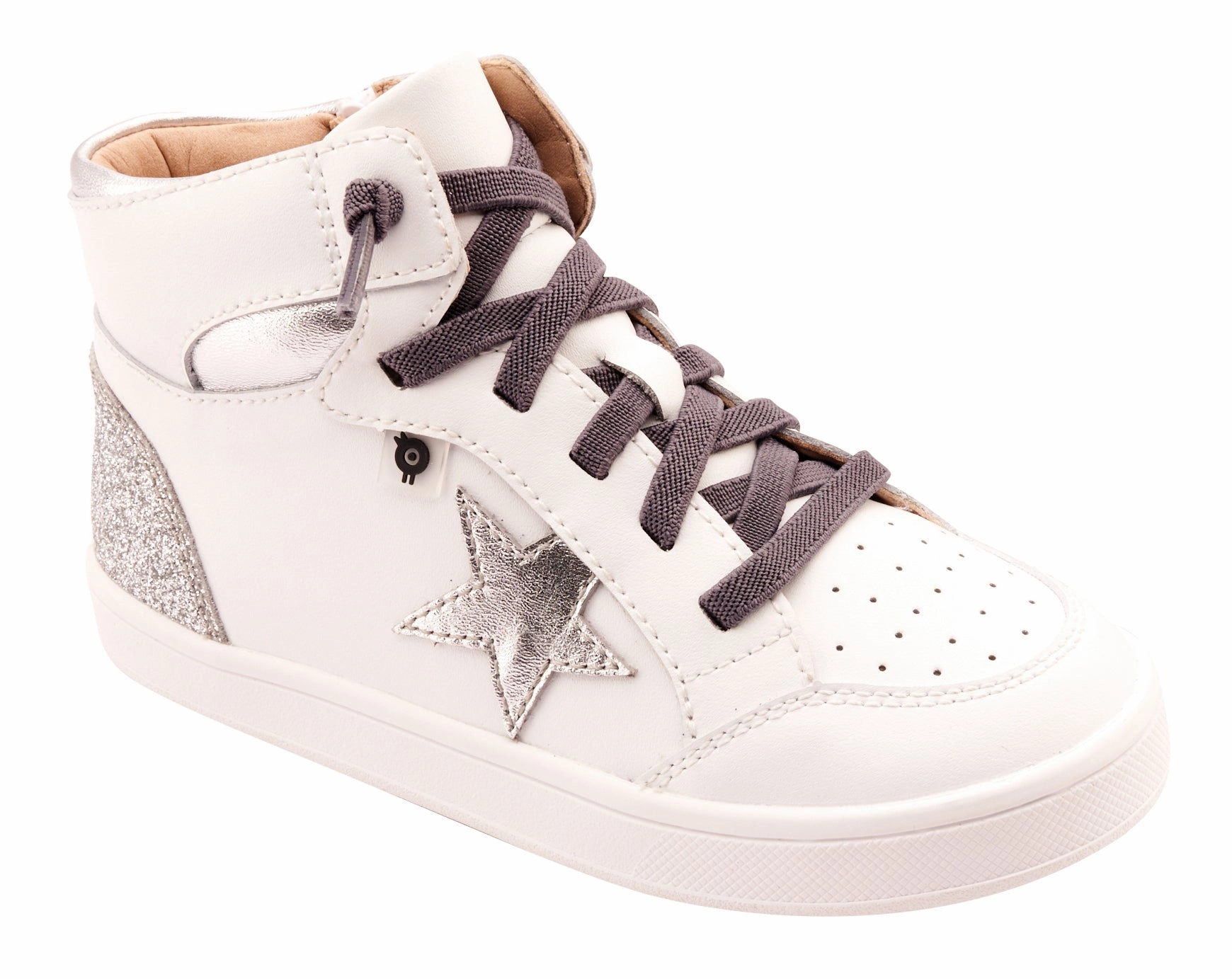 Old Soles Girl's 1003 Starling Casual Shoes - Snow / Silver / Glam Argent / White Sole Top Best Casual Shoes