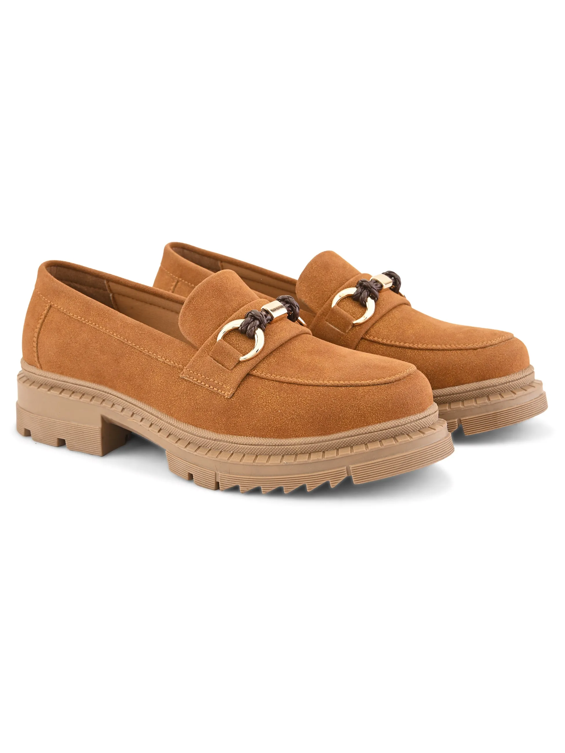 Loafers Zebra Print Bisou Women Tan Chunky Loafers