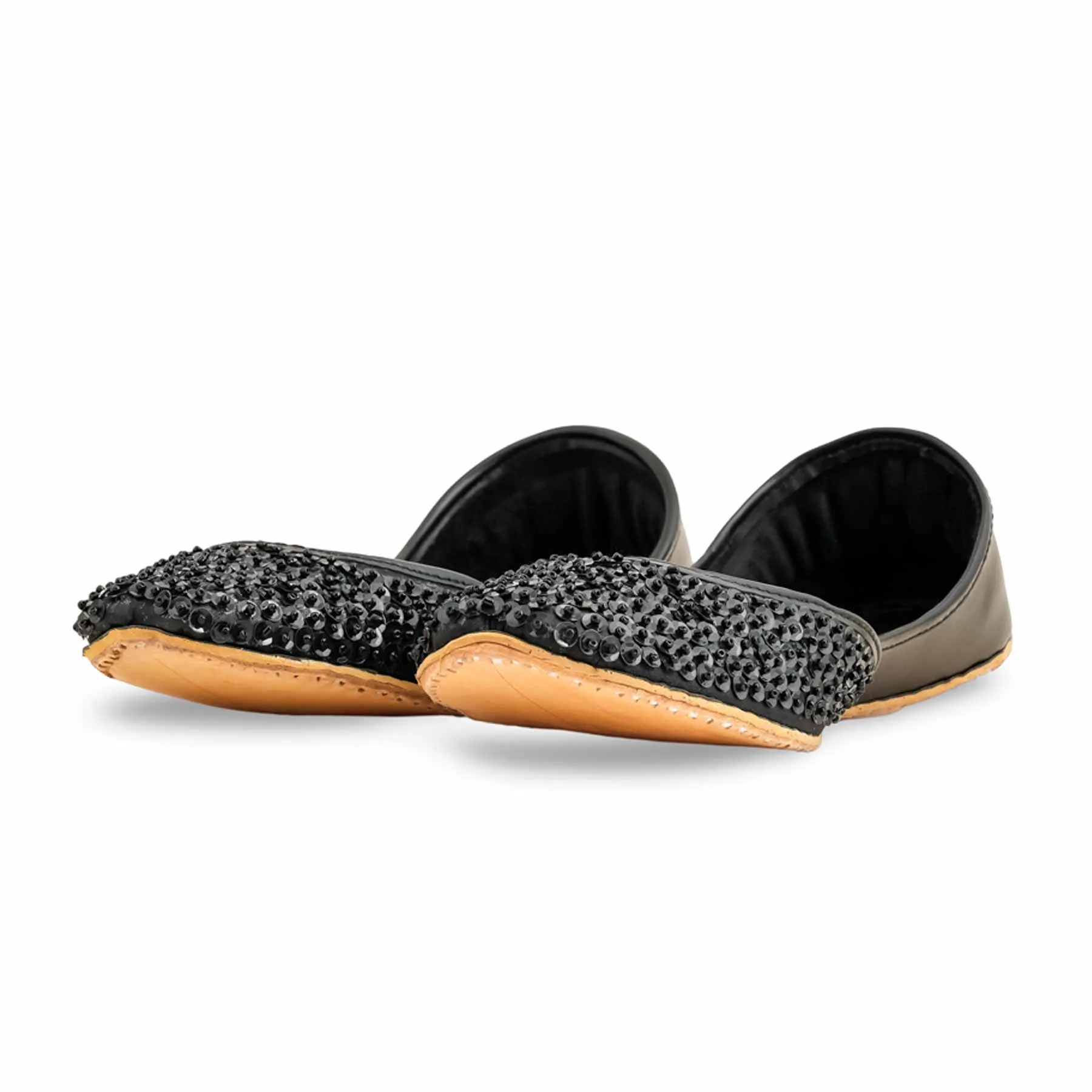 Black Fancy Khusa For Women EC8528 Ballet Shoe Flats