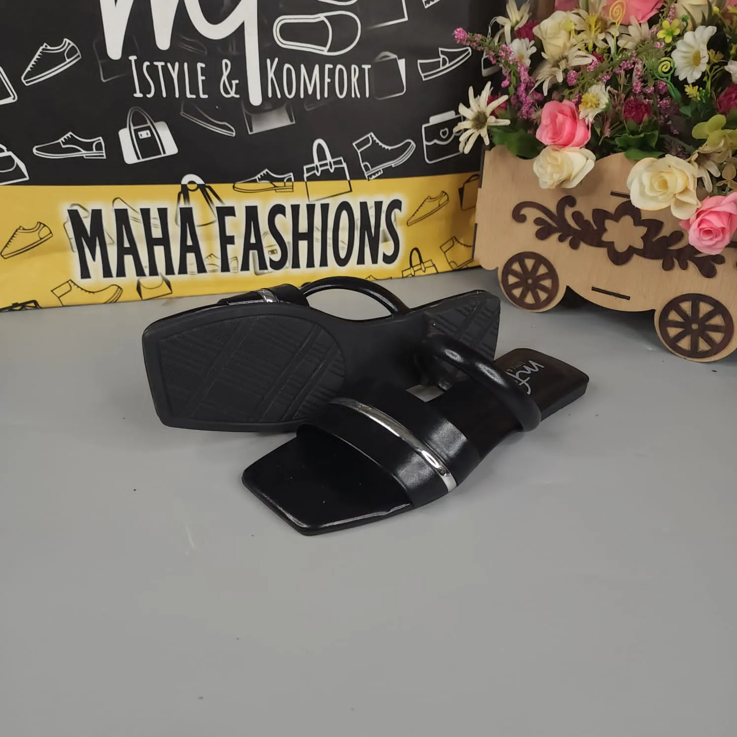 Black Flat Slippers Minimalist Running Shoes