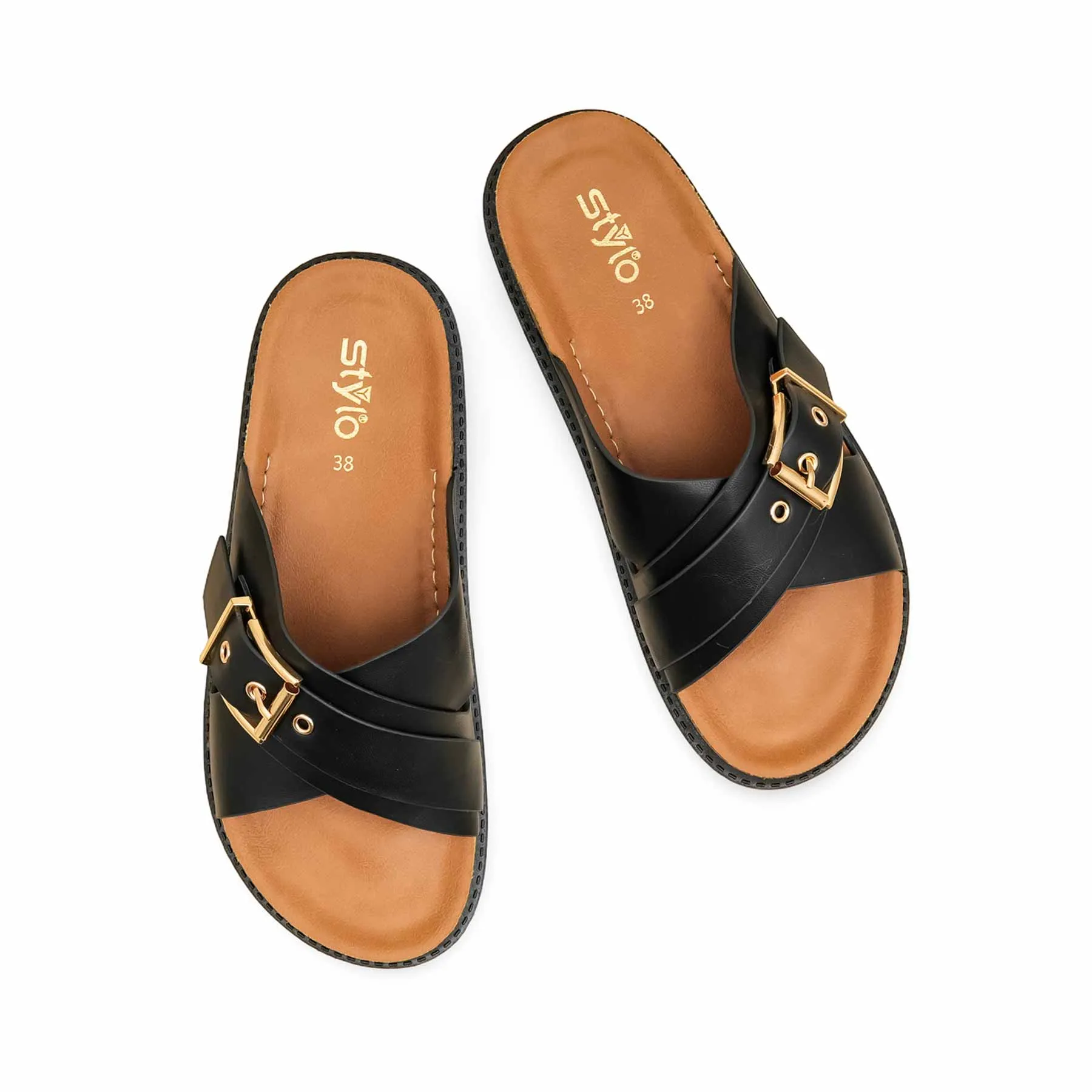 Black Formal Slipper For Women PU0391 Best Maternity Slippers