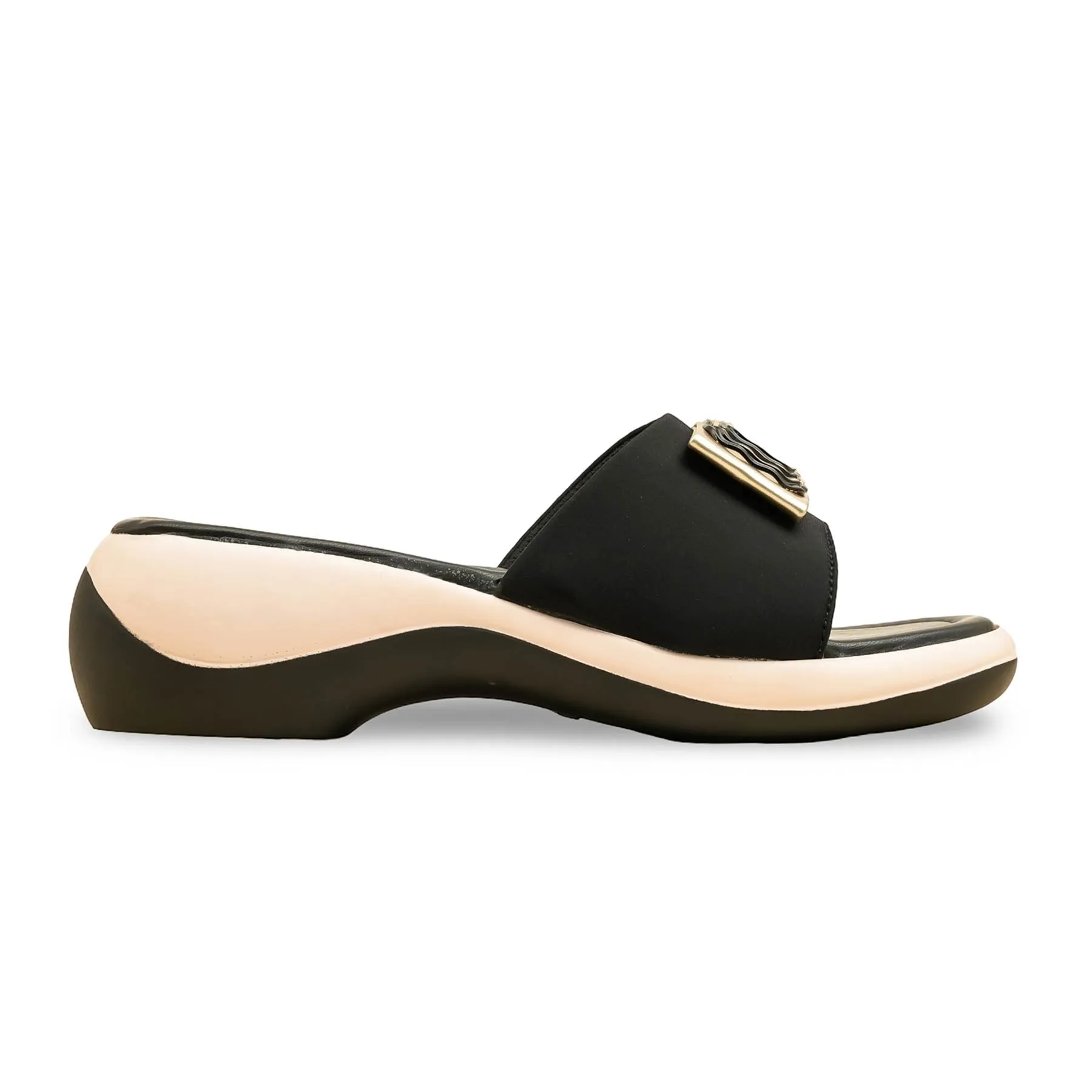 Black Formal Slipper For Women PU0597 Comfortable House Slippers