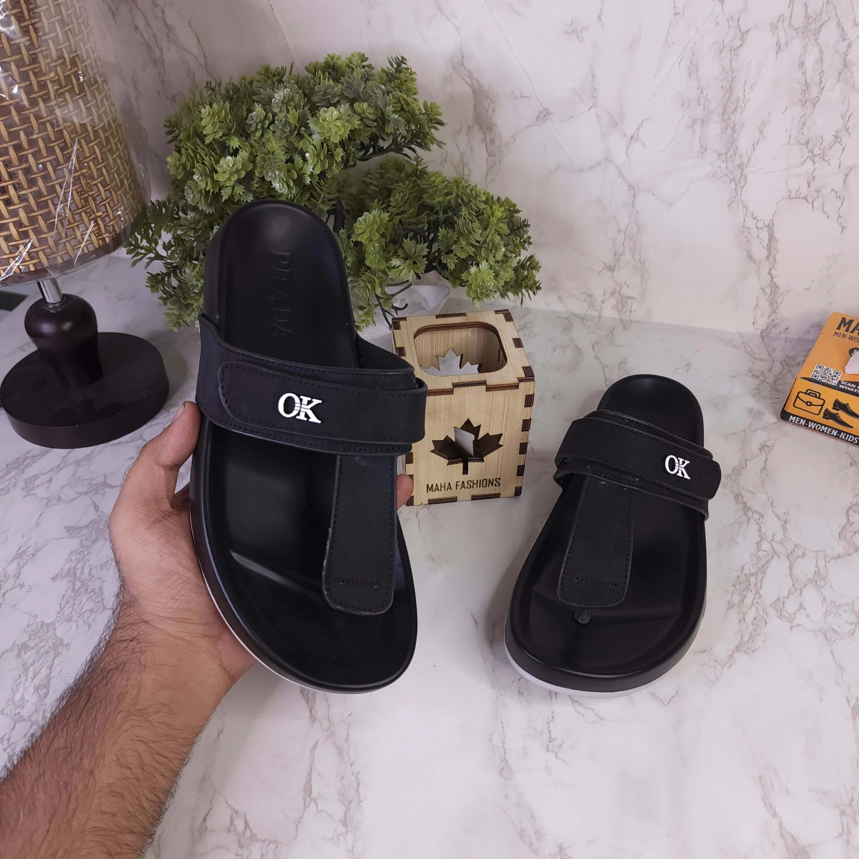 Black Softies For Men Tigger Slippers