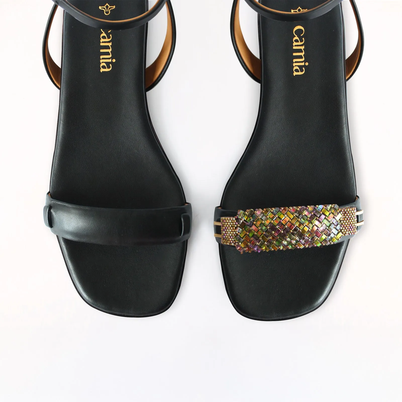 Squatting Shoes Black Swap Sandal Aqua