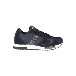 Blauer Contrast Lace-Up Sports Sneakers in Blue Expended Seveno Casual Shoes