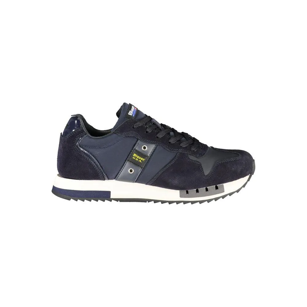 Blauer Contrast Lace-Up Sports Sneakers in Blue Casual Shoes For Wide Flat Feet