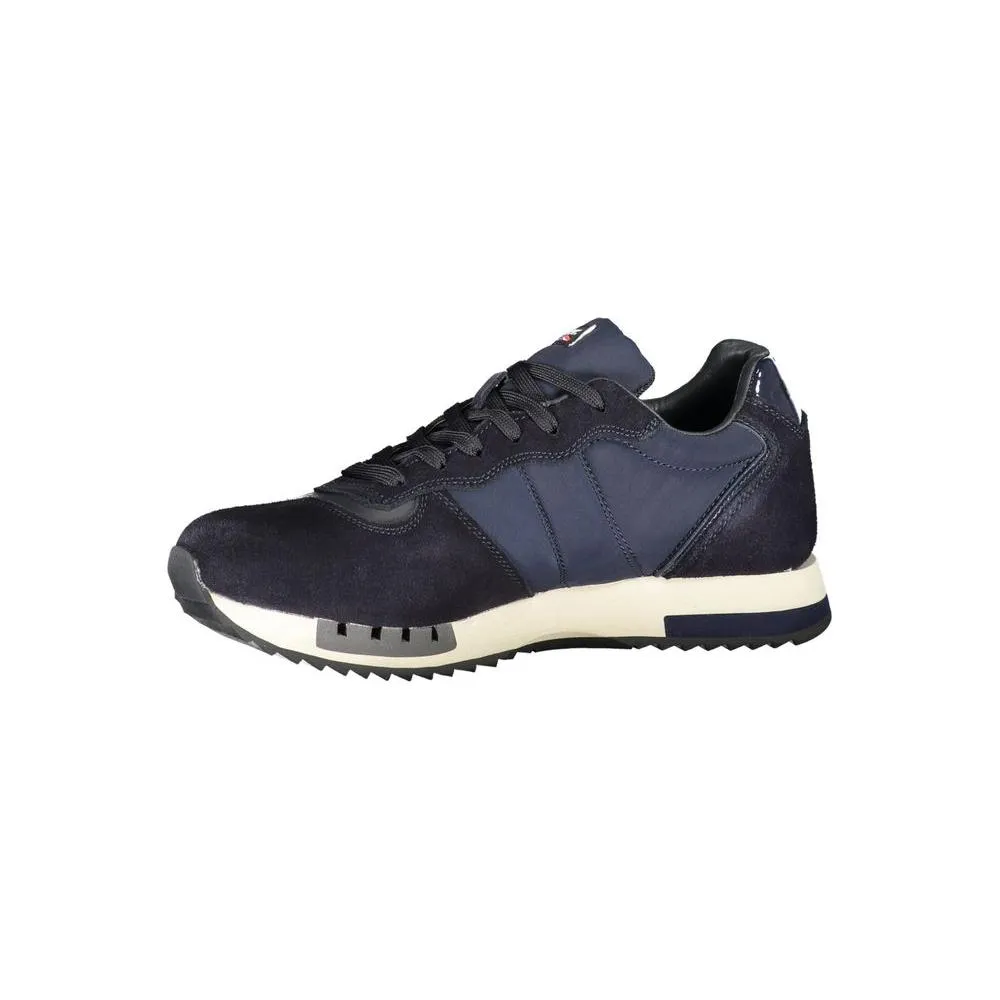 Best Casual Shoes For Pronation Blauer Contrast Lace-Up Sports Sneakers in Blue