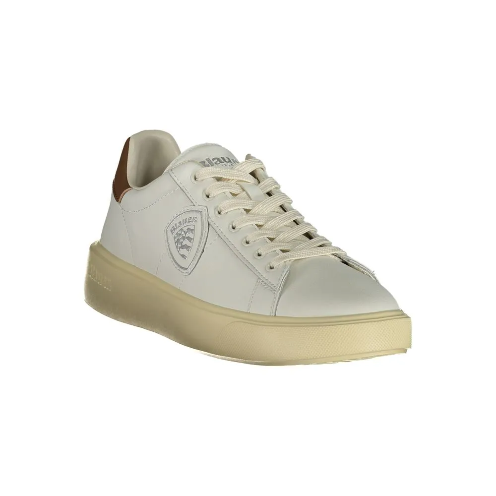 Awesome Casual Shoes Blauer White Leather Men Sneaker