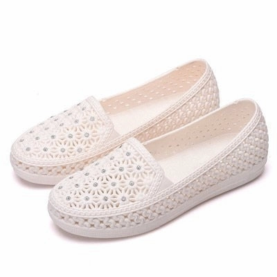 Dress Shoes Loafers Flats Shoes Women Hollow Out Slip on Casual Summer Loafers