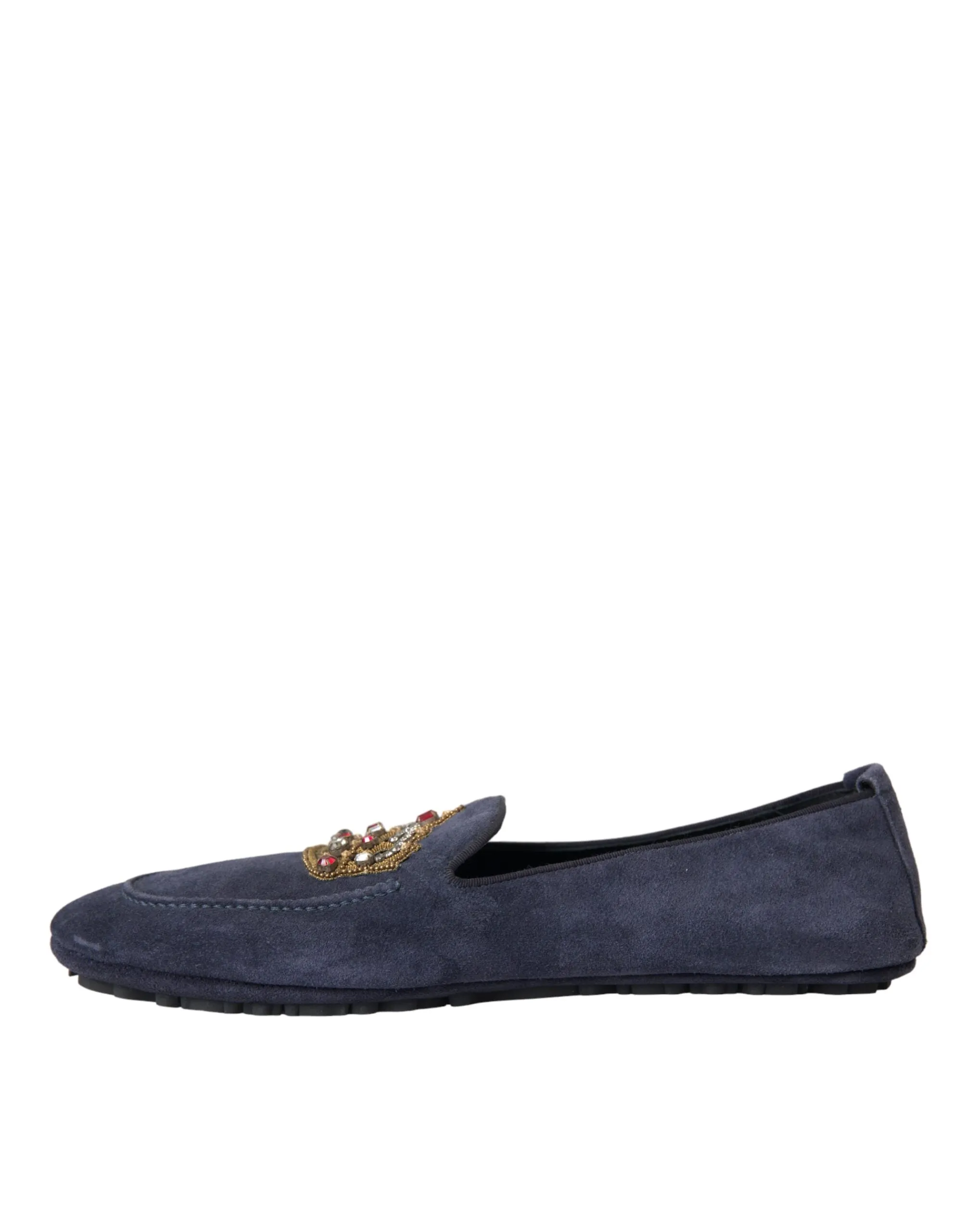 Aldo Flex Loafers Blue Leather Suede Crystal Crown Loafers Shoes