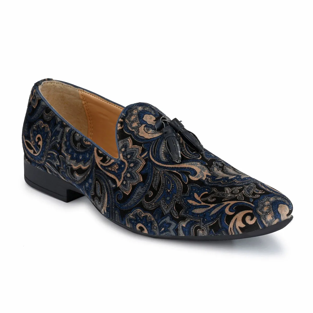 Nine West Loafers Blue Paisley Tassel Loafers