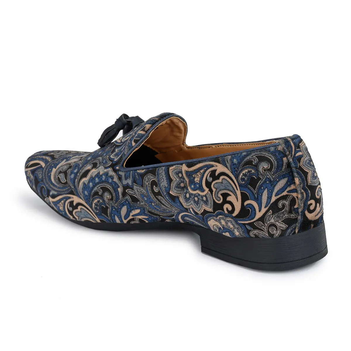 Blue Paisley Tassel Loafers Bottega Loafers