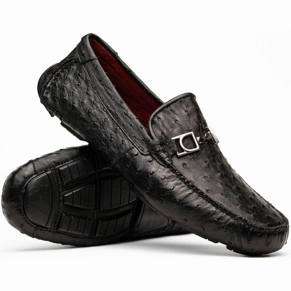 Bolonia Mens Genuine Ostrich Horse-Bit Driver Loafers | Marco Di Milano Sebago Dan Loafers