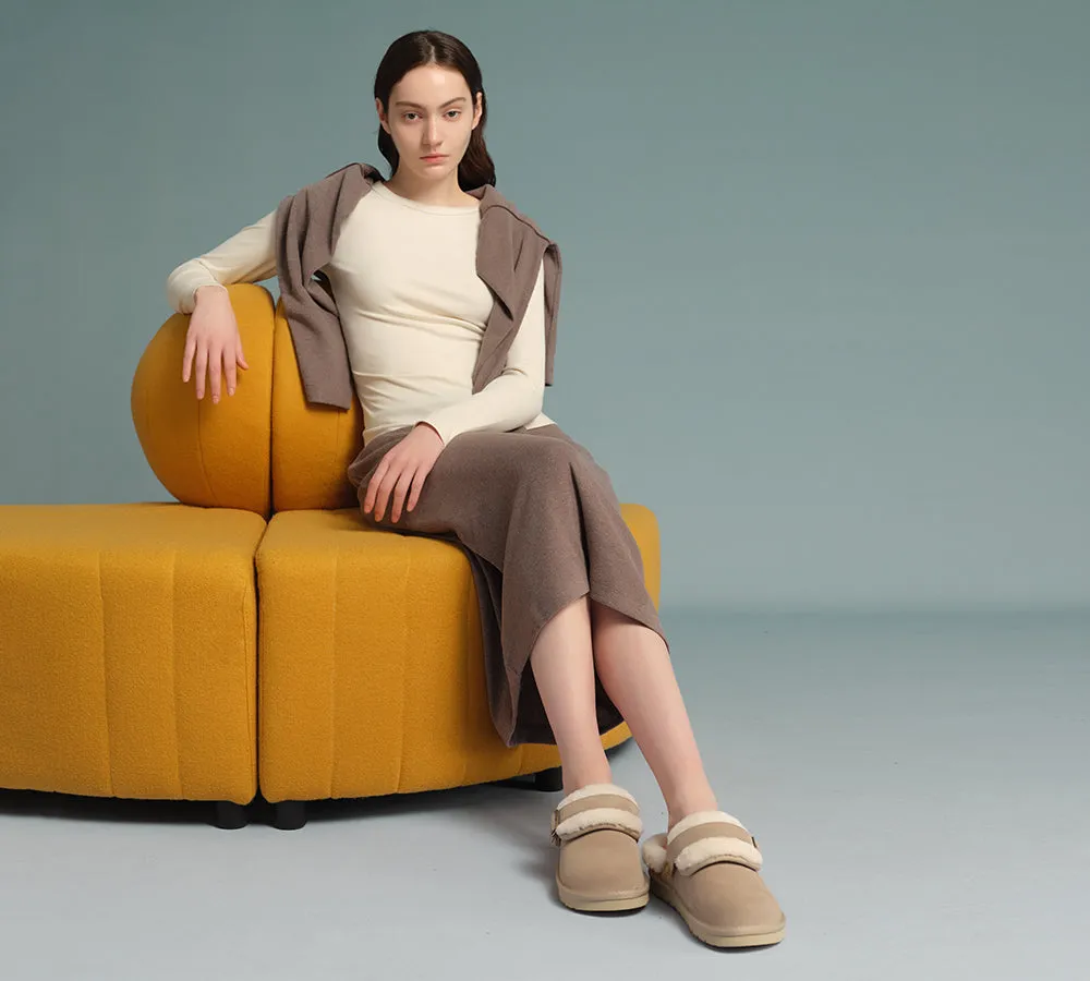 AUSTRALIAN SHEPHERD UGG Slippers Sheepskin Wool Adjustable Strap Slingback Tenley Funniest Slippers