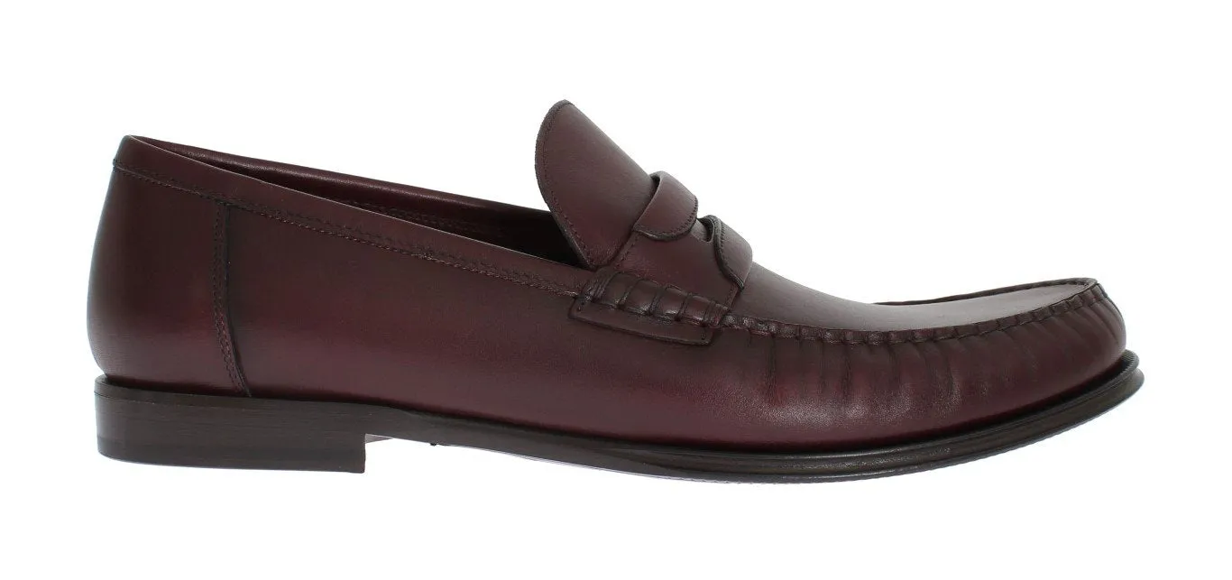 Bordeaux Leather Loafers Shoes Loafers Patent