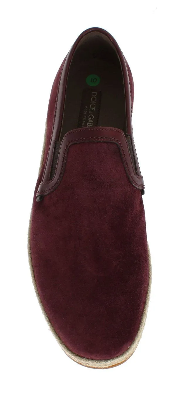 Union Loafers Yelp Bordeaux Suede Leather Logo Loafers