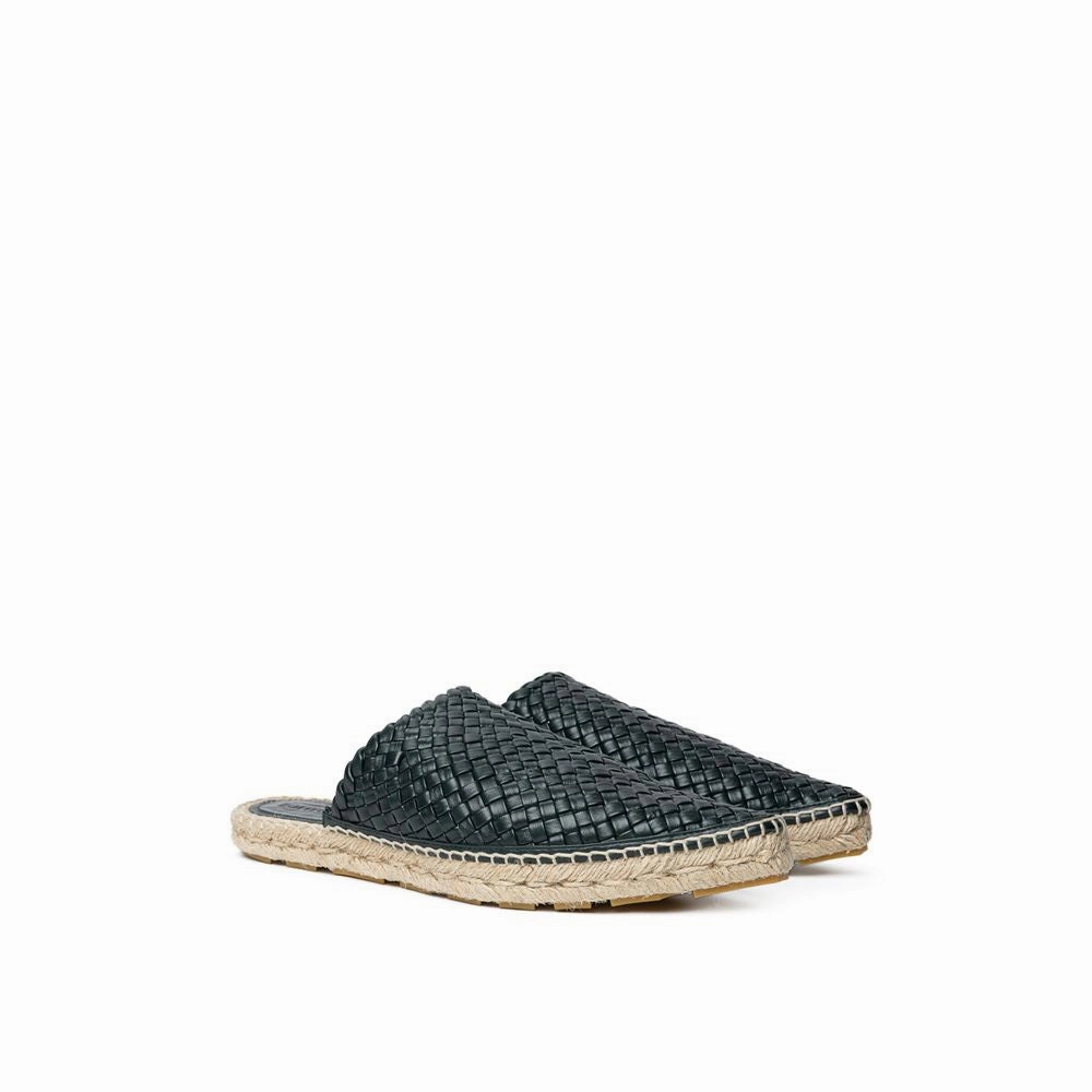 Houndstooth Loafers Bottega Veneta Green Leather Espadrilles