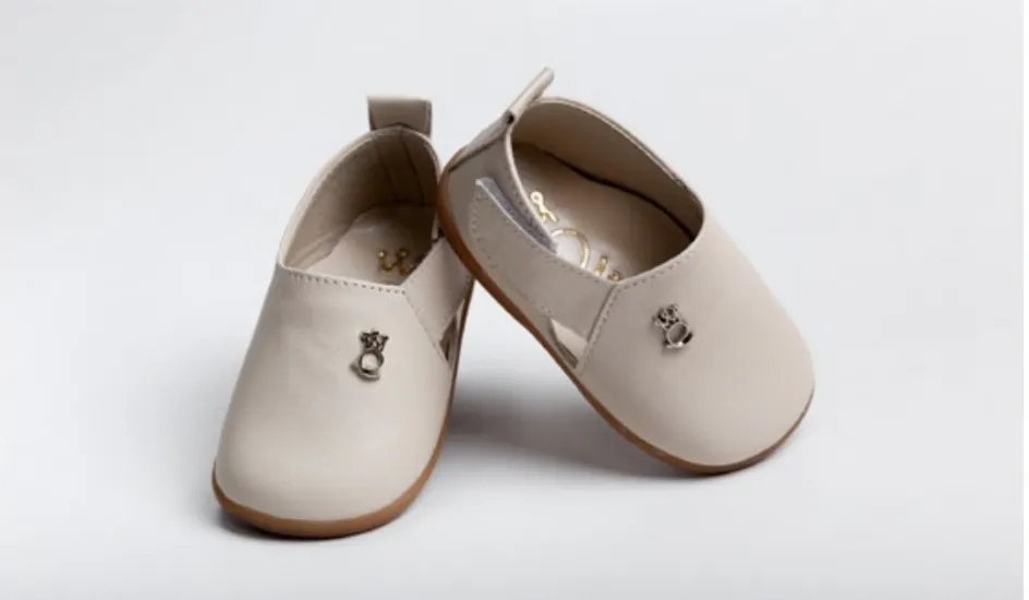 Boys Tan Leather Bootie Silver Metallic Loafers