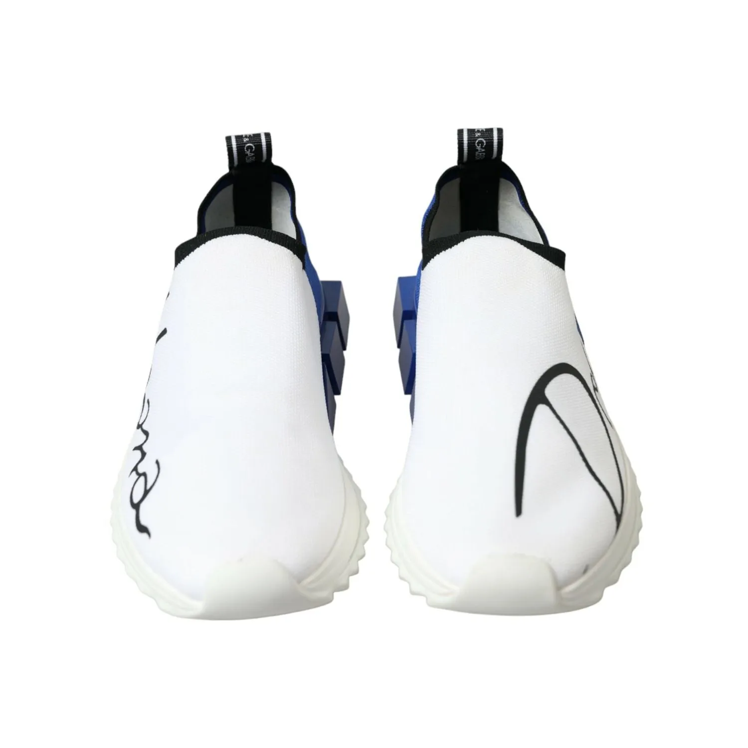 Curated Sneakers Dolce & Gabbana White Blue Sorrento Low Top Men Casual Sneakers Shoes