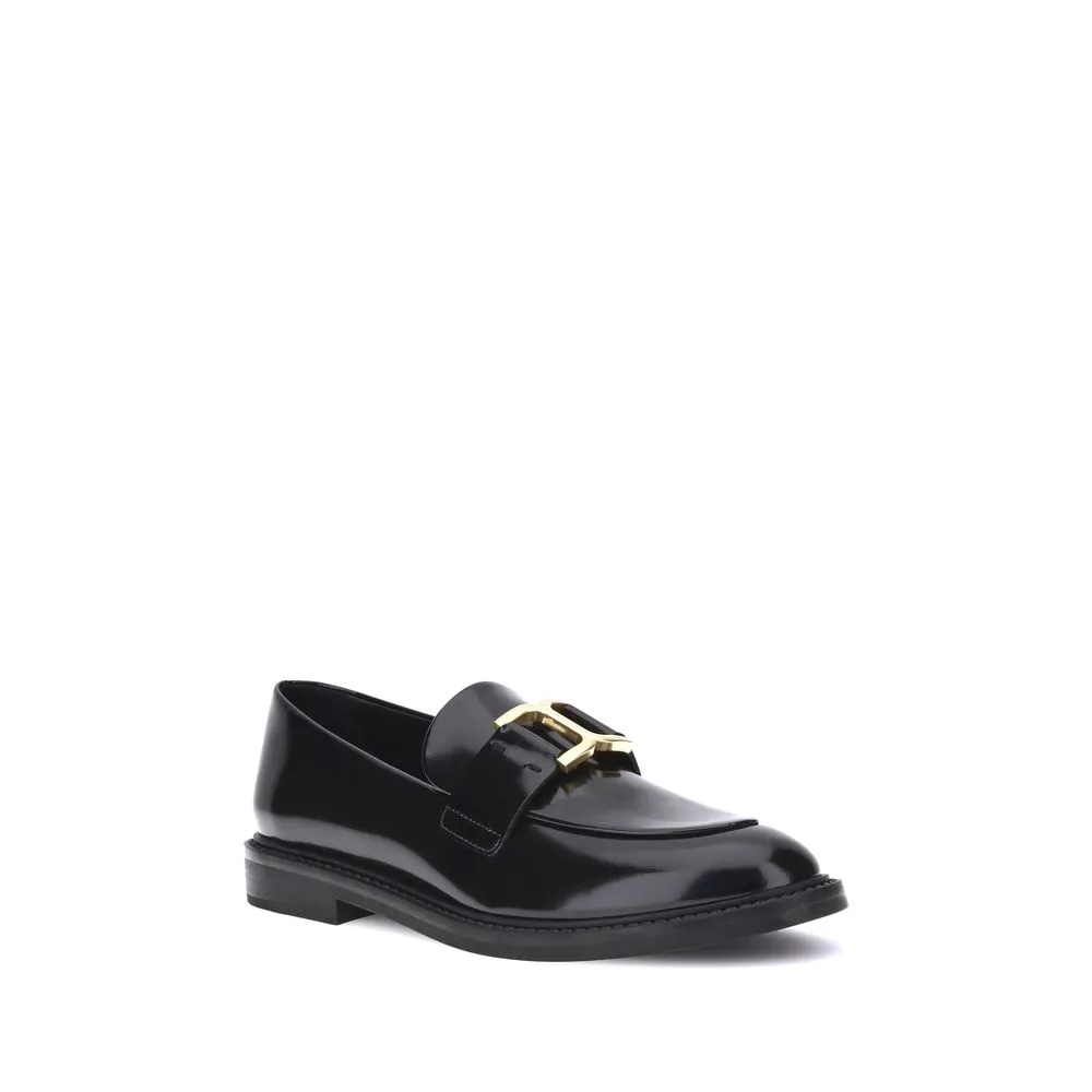 Chlo Black Calf Leather Bos Taurus Slip-On Loafers The Real Real Loafers