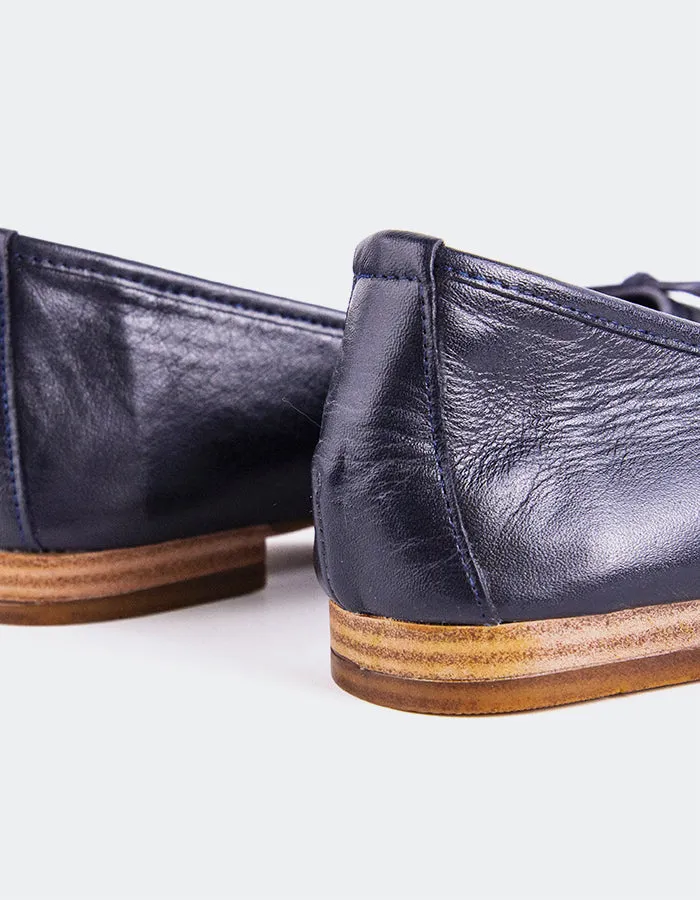 Running Shoes Flat Footed People Briar Navy Leather