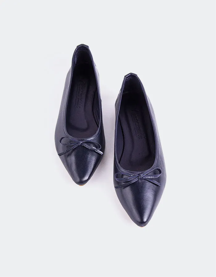 Briar Navy Leather Best Shoes Wide Flat Feet