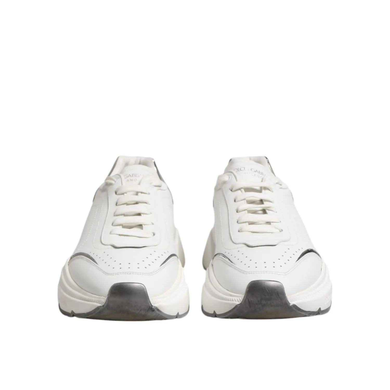 High-top Sneakers Dolce & Gabbana White Daymaster Leather Low Top Sneakers Shoes