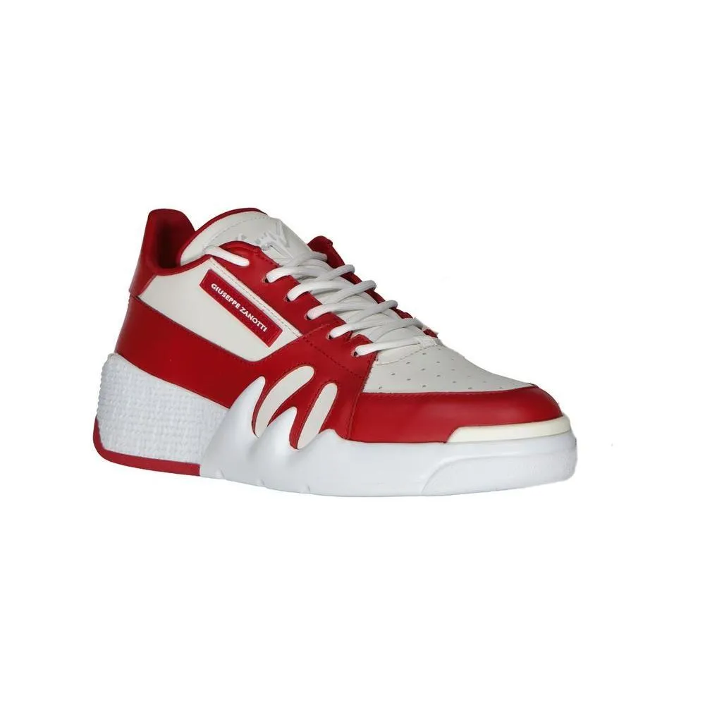 Giuseppe Zanotti Red Calfskin Low Top Sneakers Shoes Go Walk Sneakers