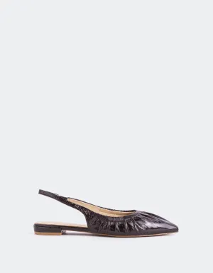 Fransy Brown Leather Ballet Flats That Look Like Pointe Shoes