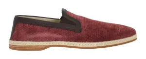 Bordeaux Leather Breathable Loafers Leather Monolith Loafers