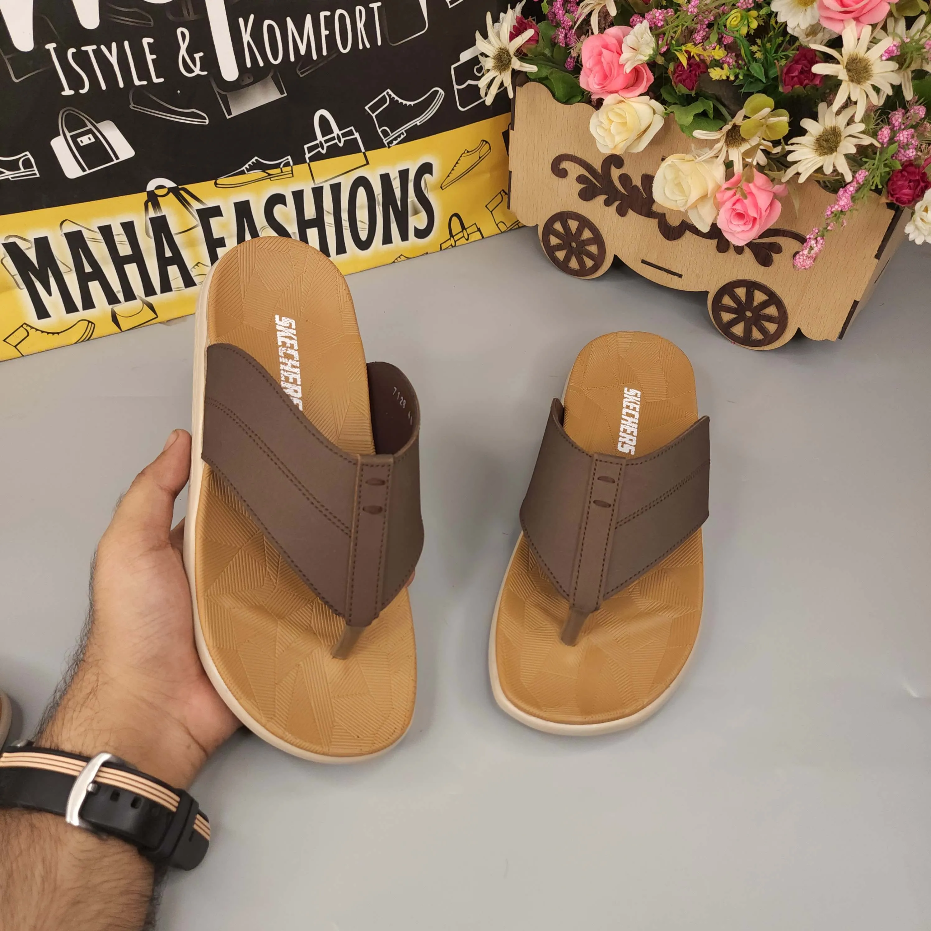 Bridal Slippers Brown Men Slippers