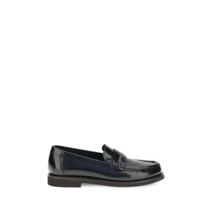 Miu Miu Shearling Loafers Brunello Cucinelli Black Calf Leather Bos Taurus Slip-On Loafers