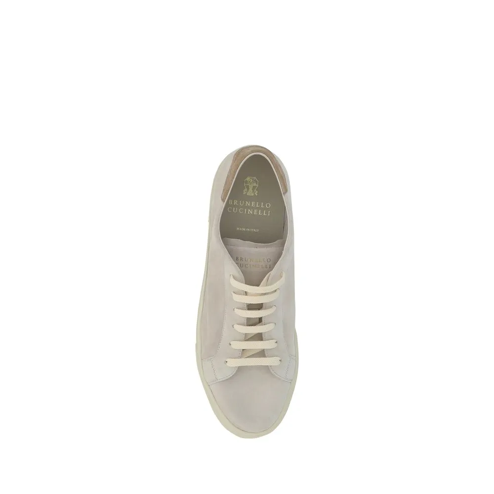 Brunello Cucinelli Cream White Leather Sneakers Dsw Shoes Sneakers