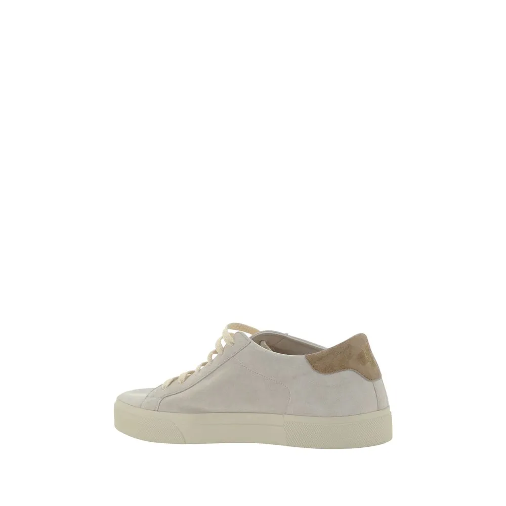 Brunello Cucinelli Cream White Leather Sneakers Chris Martin Sneakers