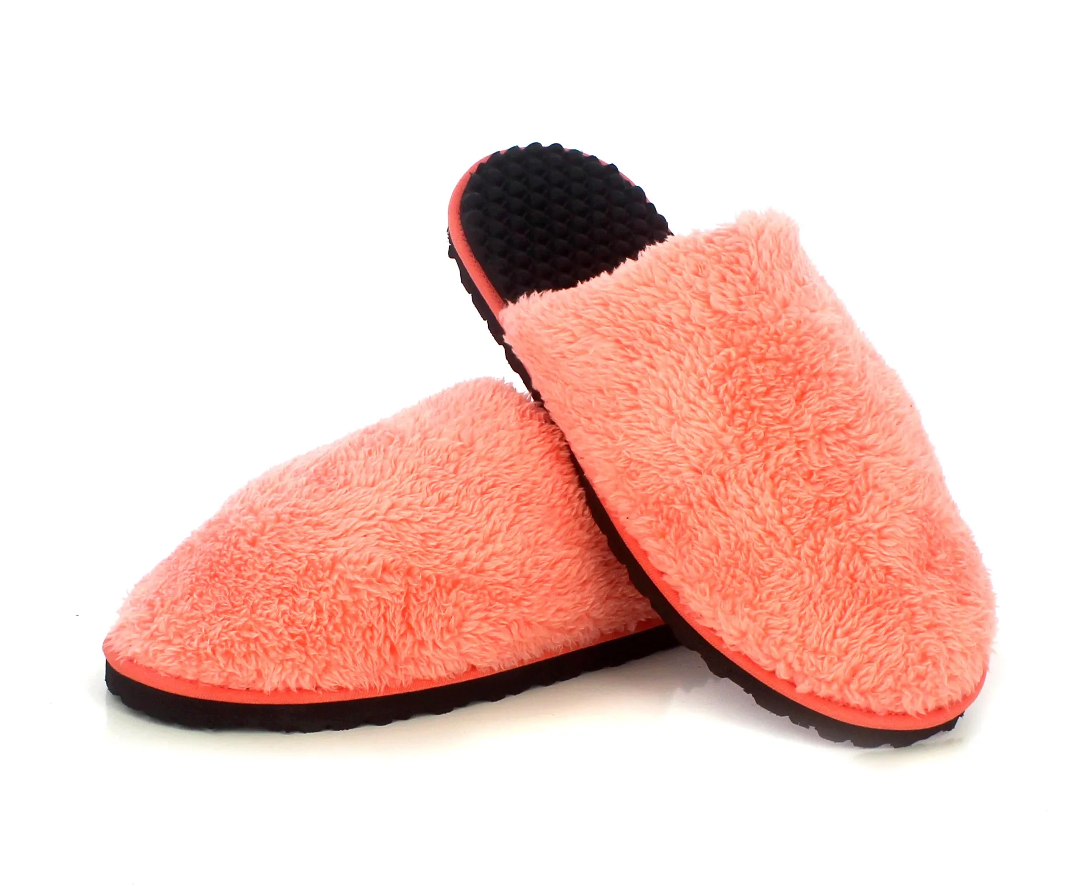 Platform Flip Flops Soda Bumpers massage slippers //  Black & Pink