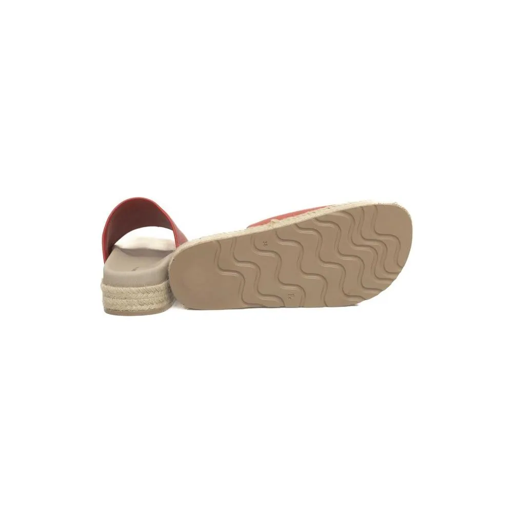 Cerruti 1881 Red Calfskin Women Sandal Good Sandals