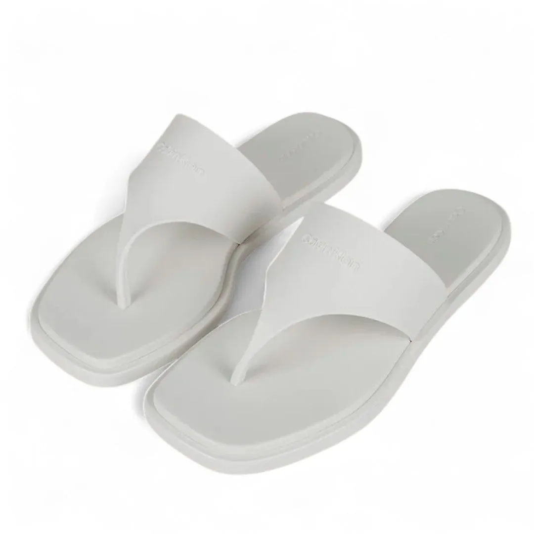 Qwaruba Slippers Calvin Klein Toe Post Beach Slippers Women - OFFWHT