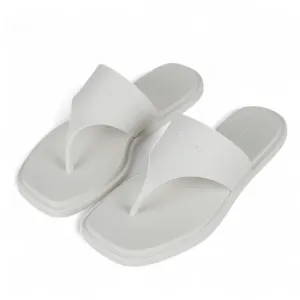 Better Felt Slippers Calvin Klein Toe Post Beach Slippers Women - OFFWHT