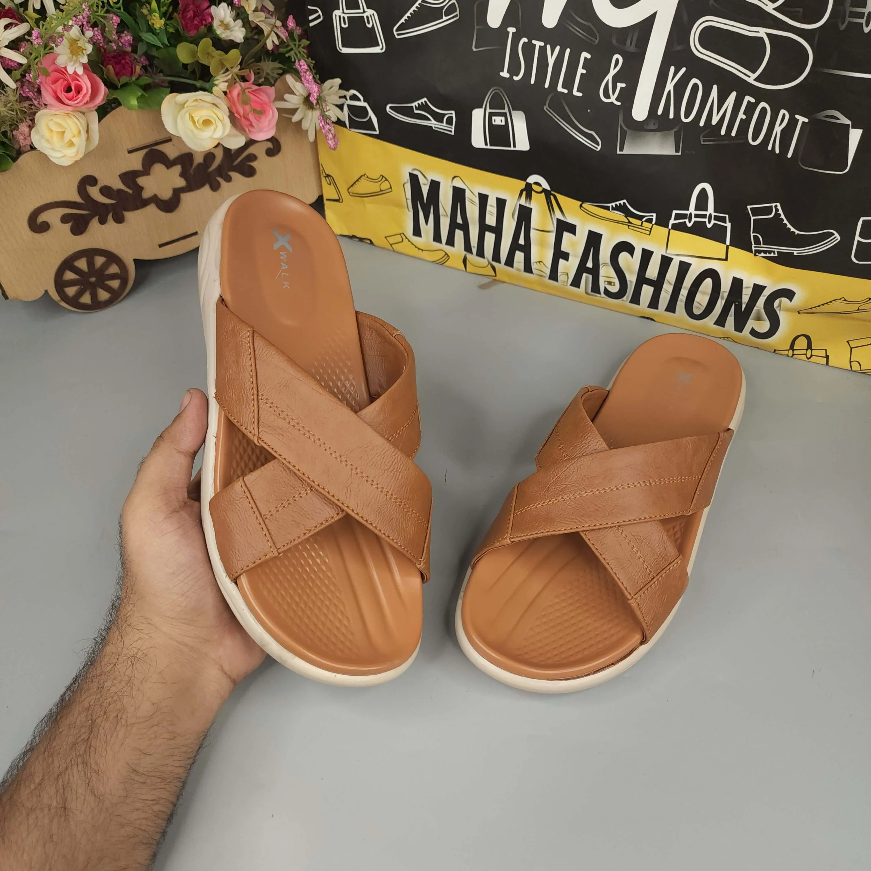 Best Sheepskin Slippers Camel Men Strappy Slides