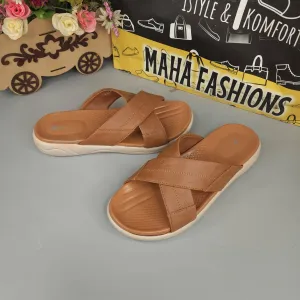 Macrame Slippers Camel Men Strappy Slides