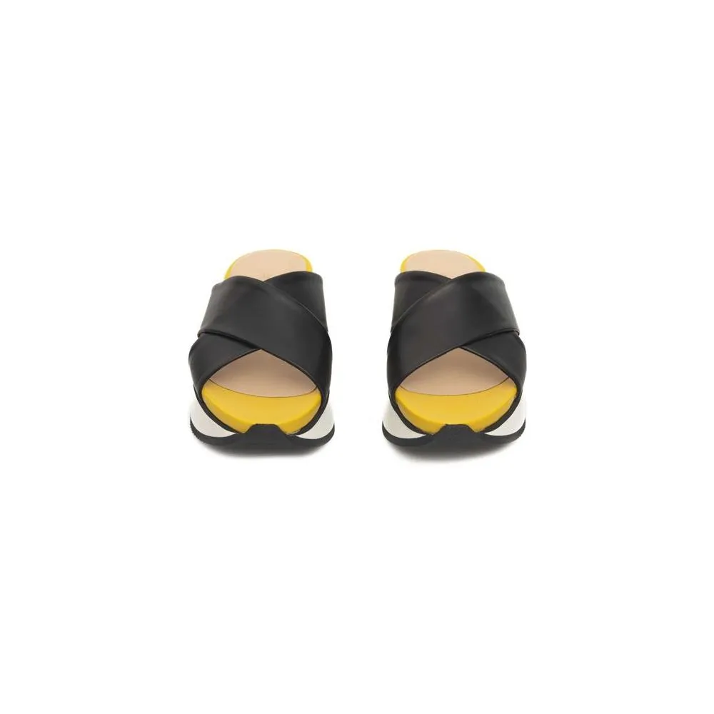 Joybees Sandals Cerruti 1881 Black Calfskin Women Sandal