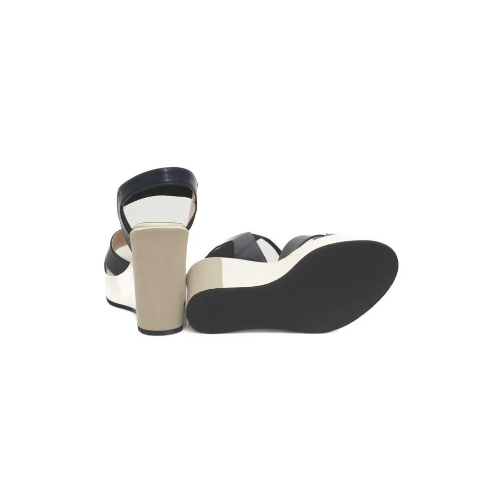 Sandals St Lucia Cerruti 1881 Blue Calfskin Women Sandal