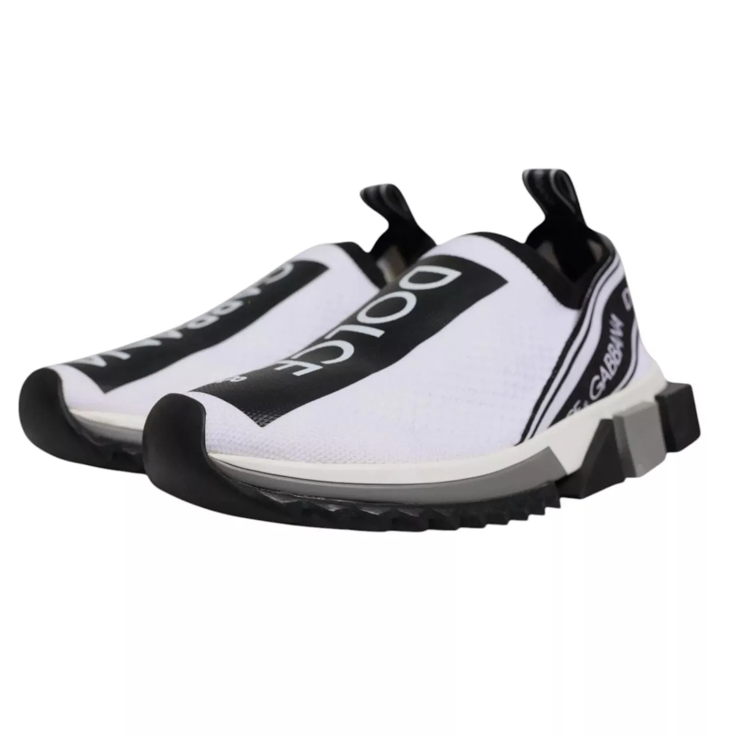 Sneakers Resale Dolce & Gabbana White Black Slip On Sorrento Sneakers Shoes